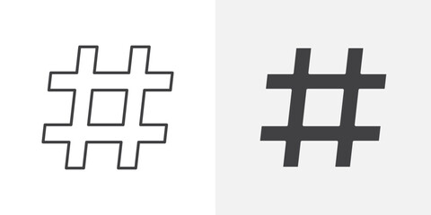 Poster - Hashtag icon Outline vector sign