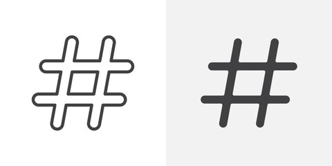 Aufkleber - Hashtag icon Outline vector sign
