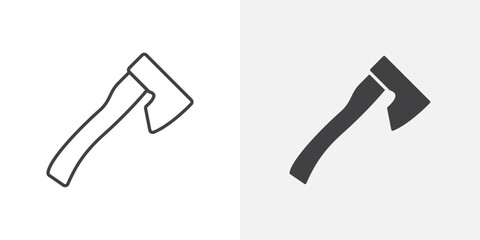 Poster - Hatchet icon Outline vector sign