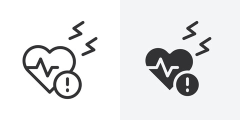 Aufkleber - Heart attack icon Outline vector sign