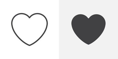 Poster - Heart icon Outline vector sign