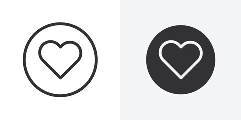 Poster - Heart icon Outline vector sign