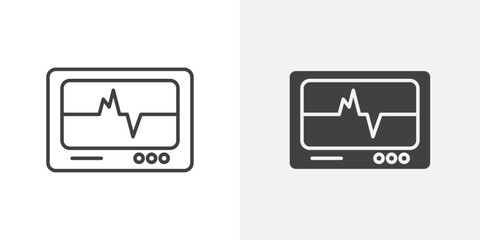 Aufkleber - Heart rate icon Outline vector sign