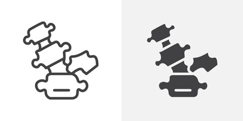 Poster - Hernia icon Outline vector sign