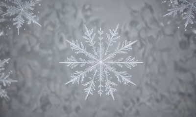 Wall Mural - Delicate snowflake patterns surrounding a minimalist background, ornaments, cold