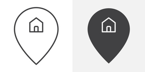 Poster - Home location icon Outline vector sign