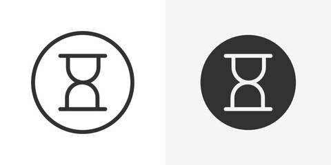 Poster - Hourglass icon Outline vector sign
