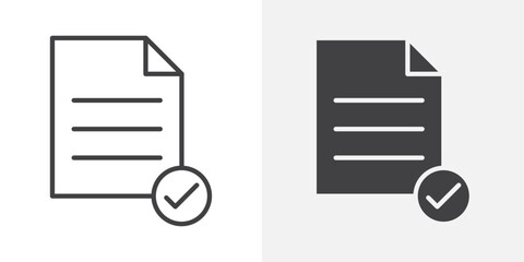 Poster - Accept document icon Outline vector sign