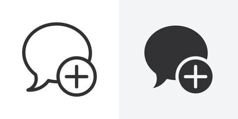 Aufkleber - Add chat icon Outline vector sign