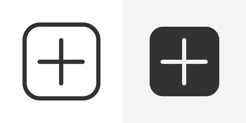 Poster - Add Icon Outline vector sign