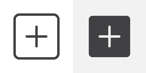 Poster - Add icon Outline vector sign