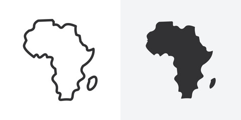 Poster - africa map icon Outline vector sign