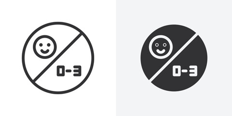 Poster - Age restriction sign for child icon Outline vector sign