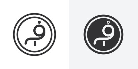 Poster - Afghan afghani currency icon Outline vector sign