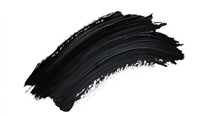 Poster - Vibrant black Paintbrush Stroke, Brushstroke Texture, Paint Smear Isolated on White Backdrop