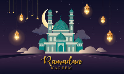 Poster - 3d happy ramadan background design