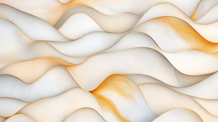 Poster - This artwork features a sophisticated blend of gold and white waves, creating a dynamic flow and contemporary aesthetic in interior decor