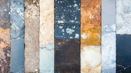 Poster - A collection of granite and stone textures displays a variety of colors and patterns, perfect for construction and design projects