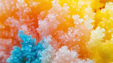 Poster - Visually captivating coral structures showcase an array of vibrant colors, highlighting the beauty of underwater ecosystems in a serene environment