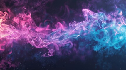 Poster - Blue and purple flames swirl and intertwine on a dark backdrop, creating a captivating visual spectacle of color and movement