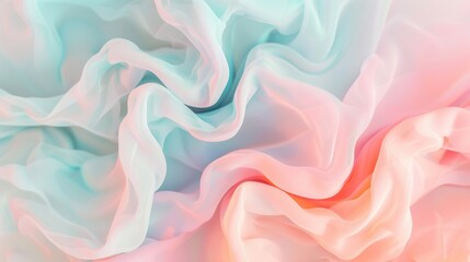 Poster - Delicate swirls of pastel hues blend harmoniously, evoking a sense of calm and serenity through abstract design