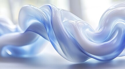 Wall Mural - Elegant flowing abstract design in soft blue tones