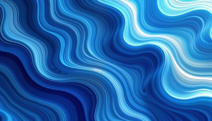 Poster - Abstract blue liquid pattern flows, swirls. Liquid pattern design suggests texture, vibrant colours. Three dimensional effect evokes dynamic flow like paint water. Wavy lines create abstract pattern
