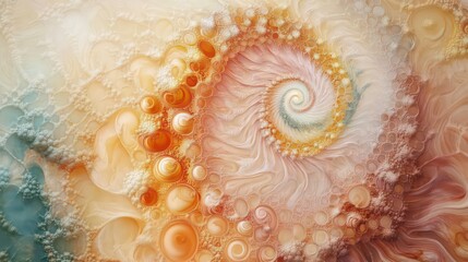 Poster - A hypnotic spiral pattern, radiating outwards in calming colors, creating a sense of gentle movement and meditative tranquility.