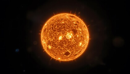 the sun from space on a dark background.