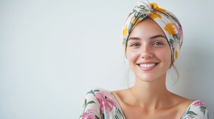 Wall Mural - Creative headwear matching a patterned dress.