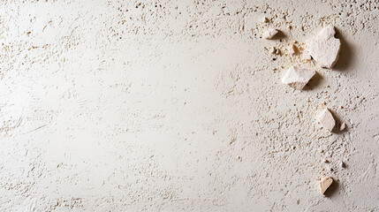Poster - Minimalistic cream colored background with textured surface and rock fragments. This evokes sense of simplicity and natural beauty, perfect for various design projects