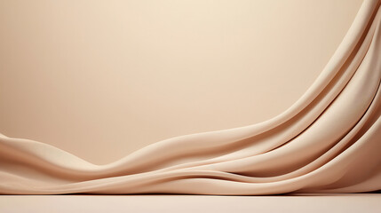 Poster - Elegant cream backdrop with smooth texture and flowing fabric. Ideal for photography and design projects, creating soft and sophisticated atmosphere