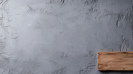 Fototapete - light gray textured background with wooden plank on side creates professional and modern look, ideal for various design projects