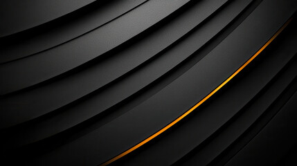 Fototapete - Dark black and grey striped background with subtle orange highlight, creating modern and sleek design. Ideal for various digital applications