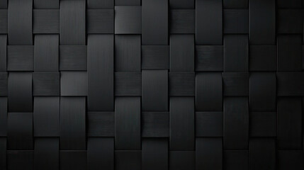 Poster - textured black woven pattern creating modern and elegant backdrop. Ideal for design projects or backgrounds