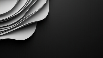 Poster - Sophisticated gray gradient background with layered shapes and textures. design features smooth curves and modern aesthetic, perfect for various creative projects