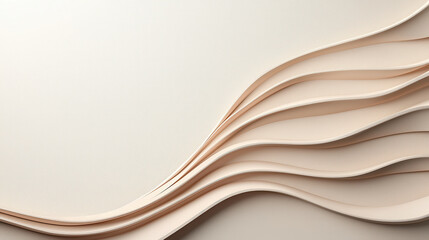 Poster - Elegant cream backdrop with smooth texture and flowing layers, creating serene and sophisticated atmosphere. Ideal for backgrounds and design projects