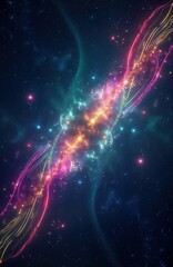 Wall Mural - stunning nebula panorama in space. vibrant colors glow in interstellar clouds. night sky awash in ce