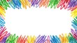 © Jotch - A colorful border with multicolored crayon marks and scribbles on a plain white background, creating a playful and whimsical atmosphere , illustration, abstract