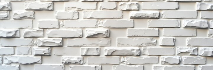 Poster - White brick wall texture. Decorative stone wall design. Perfect for interior decoration. Modern, vintage style. Good for home business design. Looks like seamless pattern. Looks like stone tiles.
