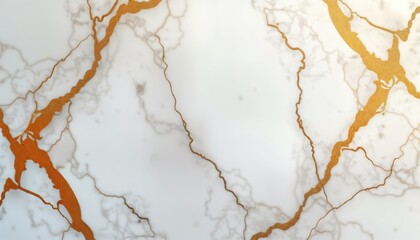 Poster - Detailed high-quality image of light marble with golden veins. Natural marble texture with elegant golden details. Generative AI design unique material. Luxury, sophisticated look. Suitable for