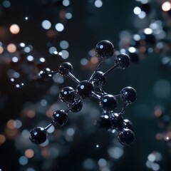 Poster - Abstract Molecular Structure: A 3D Rendering of a Complex Molecule