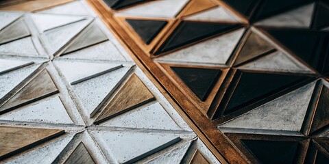 Aufkleber - Two sets of triangles are shown side by side, one set is white