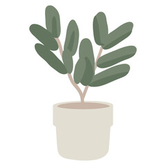 Poster - Potted indoor plant illustration minimalist simple vector