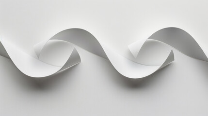 Poster - minimalist white paper waves create serene and elegant composition, perfect for backgrounds or desig