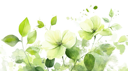 watercolor flower of tropical spring floral white on transparent background