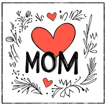 a heart with a mom logo.