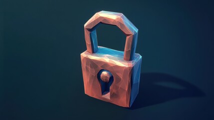 Poster - A stylized padlock with a keyhole, set against a dark background, representing security and protection.