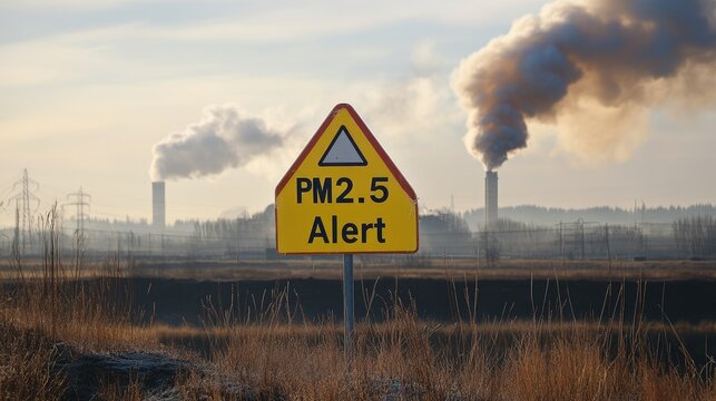 A warning sign with 