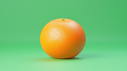 Wall Mural - Ripe Orange on Green Background